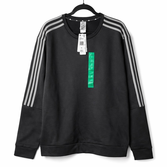 adidas Other - Adidas Black Crewneck Sweatshirt 3-Stripes NWT XL